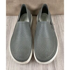 Crocs Citilane Roka Perforated Men's Size 8 Gray Rubber Slip-On Loafers Shoes